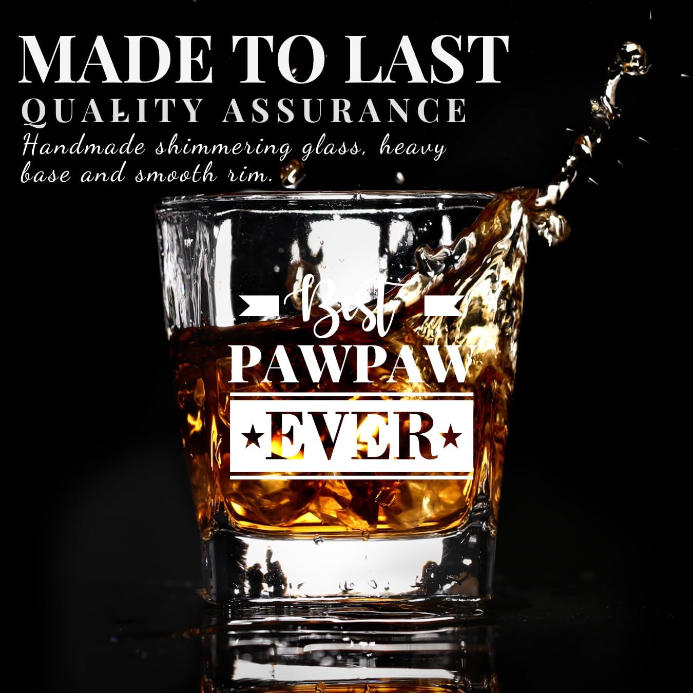 Onebttl Paw Paw Gifts Whiskey Glass from Granddaughter Grandson, Pawpaw Birthday Retirement Christmas Father's Day Gift for Grandfather