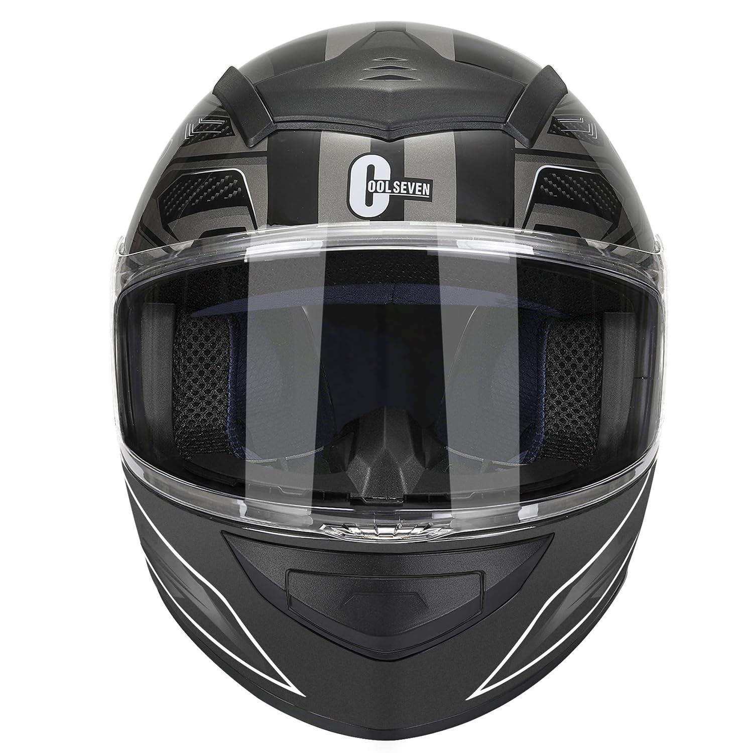 Full Face Motorcycle Helmet for Adults with DOT Approved, Grey Lightweight Aerodynamic Street Bike Helmet for Men and Women, Three Layers Protection