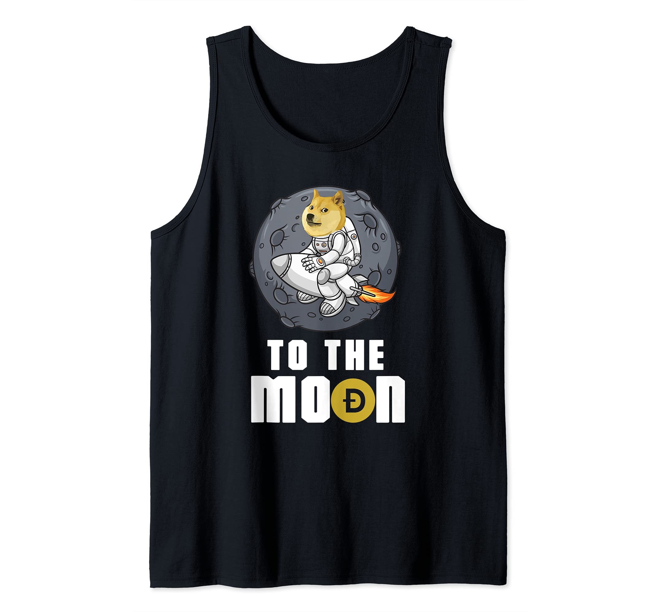 Dogecoin to the Moon TShirt, Astronaut Doge Coin Crypto Meme Tank Top