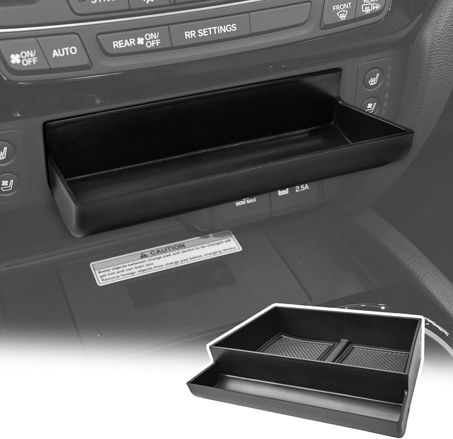 Center Console Organizer Tray Compatible with Honda Pilot 2016-2022/ Ridgeline 2017-2024 2025/ Passport 2019-2024 2025 Accessories, Car Storage Organizer Center Console Drawer Glove Box Drawer