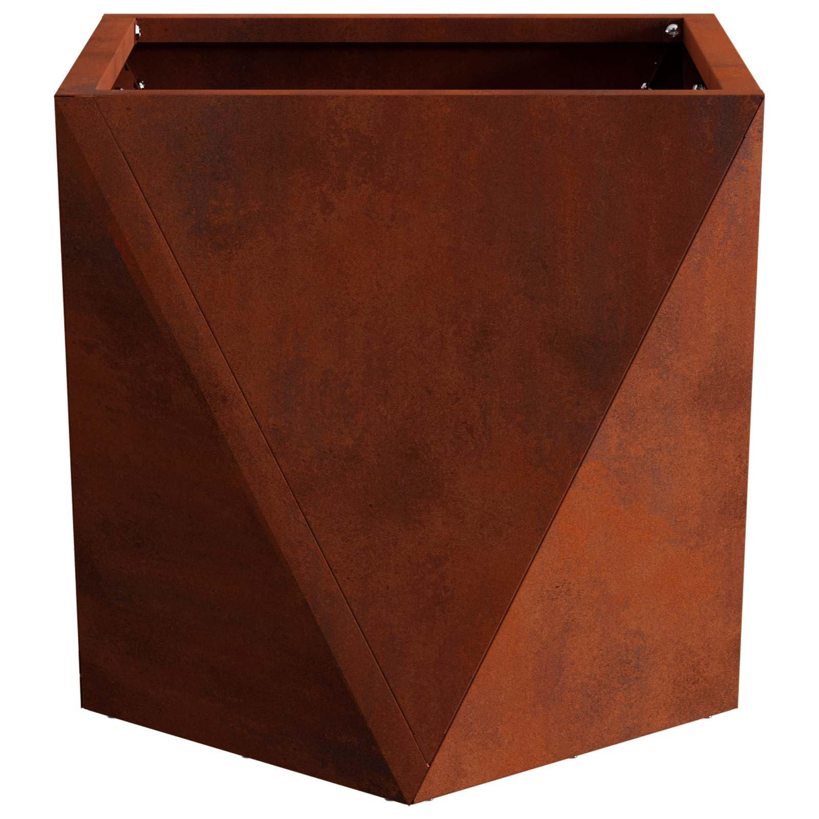Donica 2 pcs Rdzawy 30 x x 30 cm Stalowa Skrzynka Ogrodowa na Taras, Balkon i Wejście, Nowoczesny Design, Wytrzymała na Warunki Atmosferyczne, Idealna do Krzewów i Traw Ozdobnych, Łatwa Pielęgnacja
