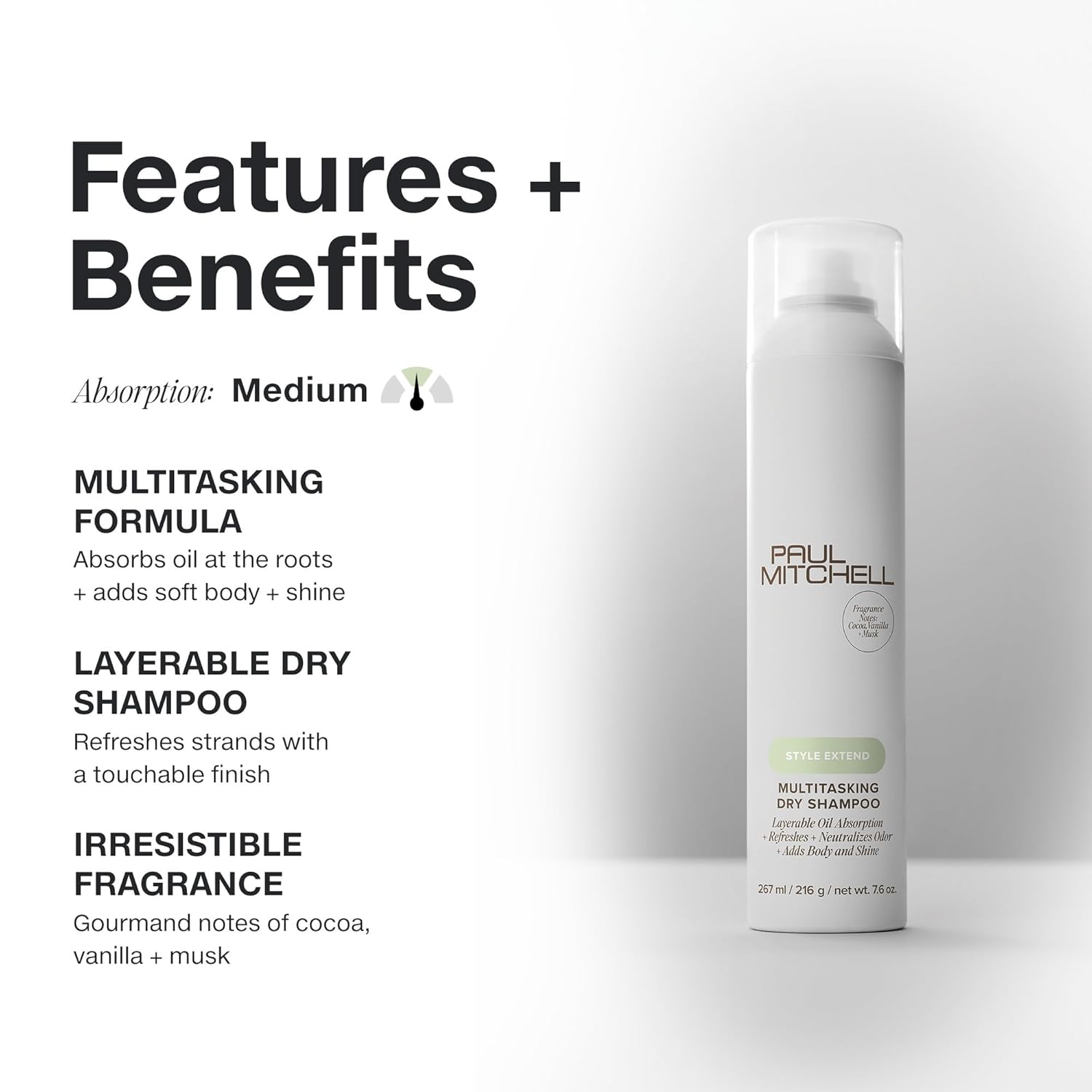 Paul Mitchell Multitasking Dry Shampoo, Refreshes + Adds Body, For All Hair Types