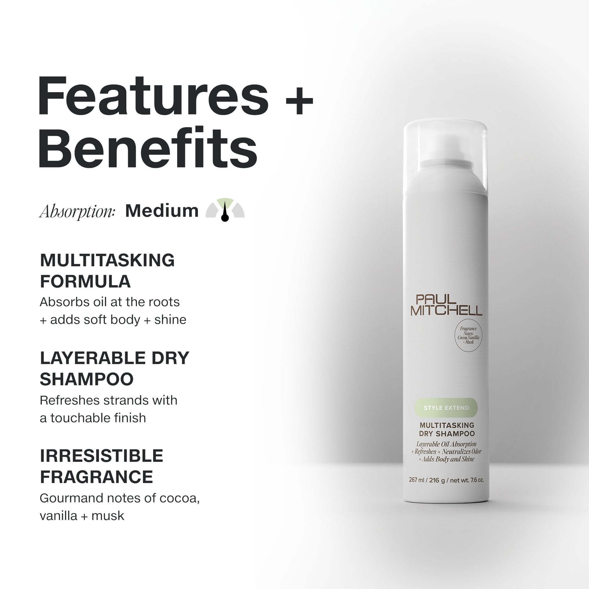 Paul Mitchell Multitasking Dry Shampoo, Refreshes + Adds Body, For All Hair Types