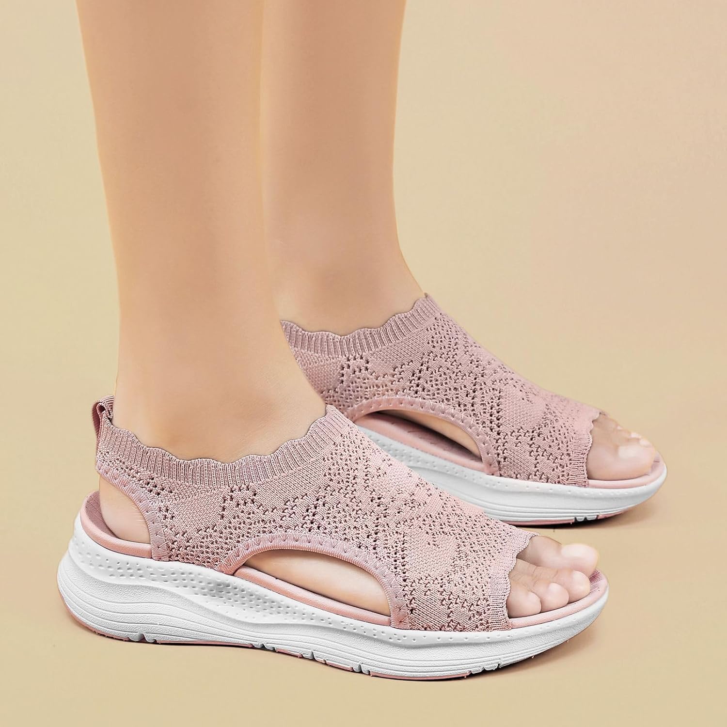 Womens Orthopedic Walking Sandals Arch Support Comfort Slip-On Sport Sandals Open-Toe Athletic Sandals for Plantar Fasciitis Summer Beach Casual - Image 6