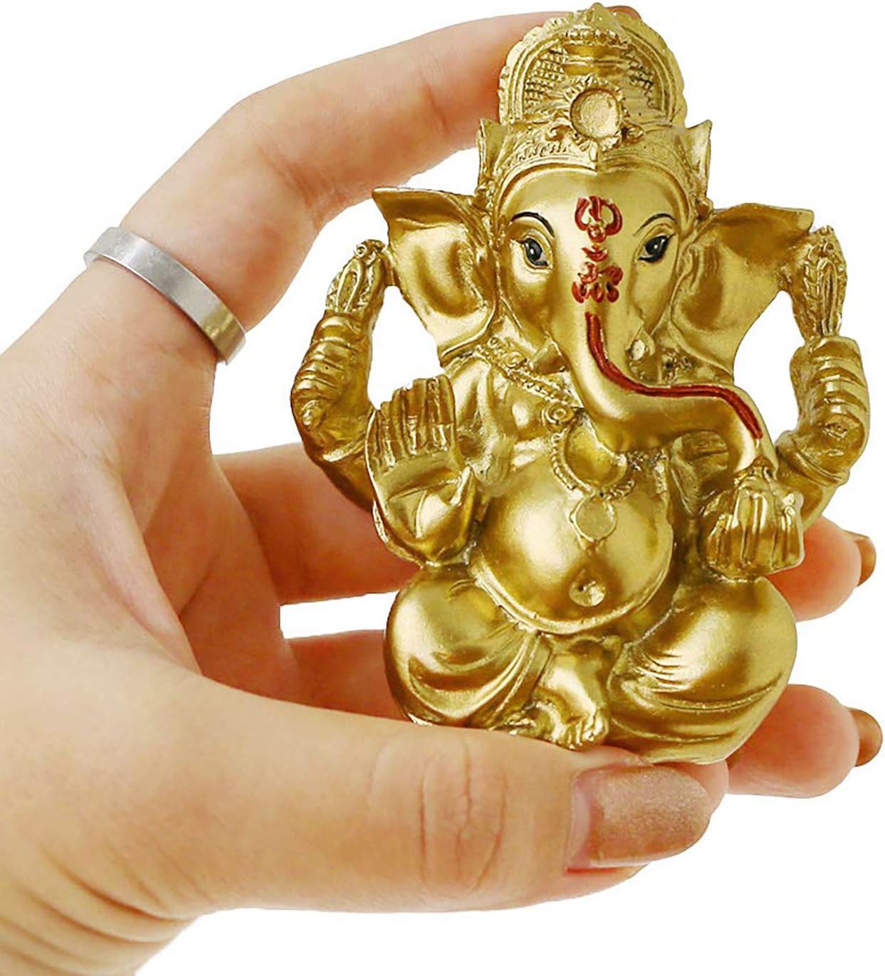 Hindu Ganesh for Car Dashboard - Indian Mini Ganesha Statue India Home Office Temple Mandir Pooja Items Diwali Gifts Decor Murti Ganpati Idol Yoga Zen Meditation Room Altar Shrine Kit