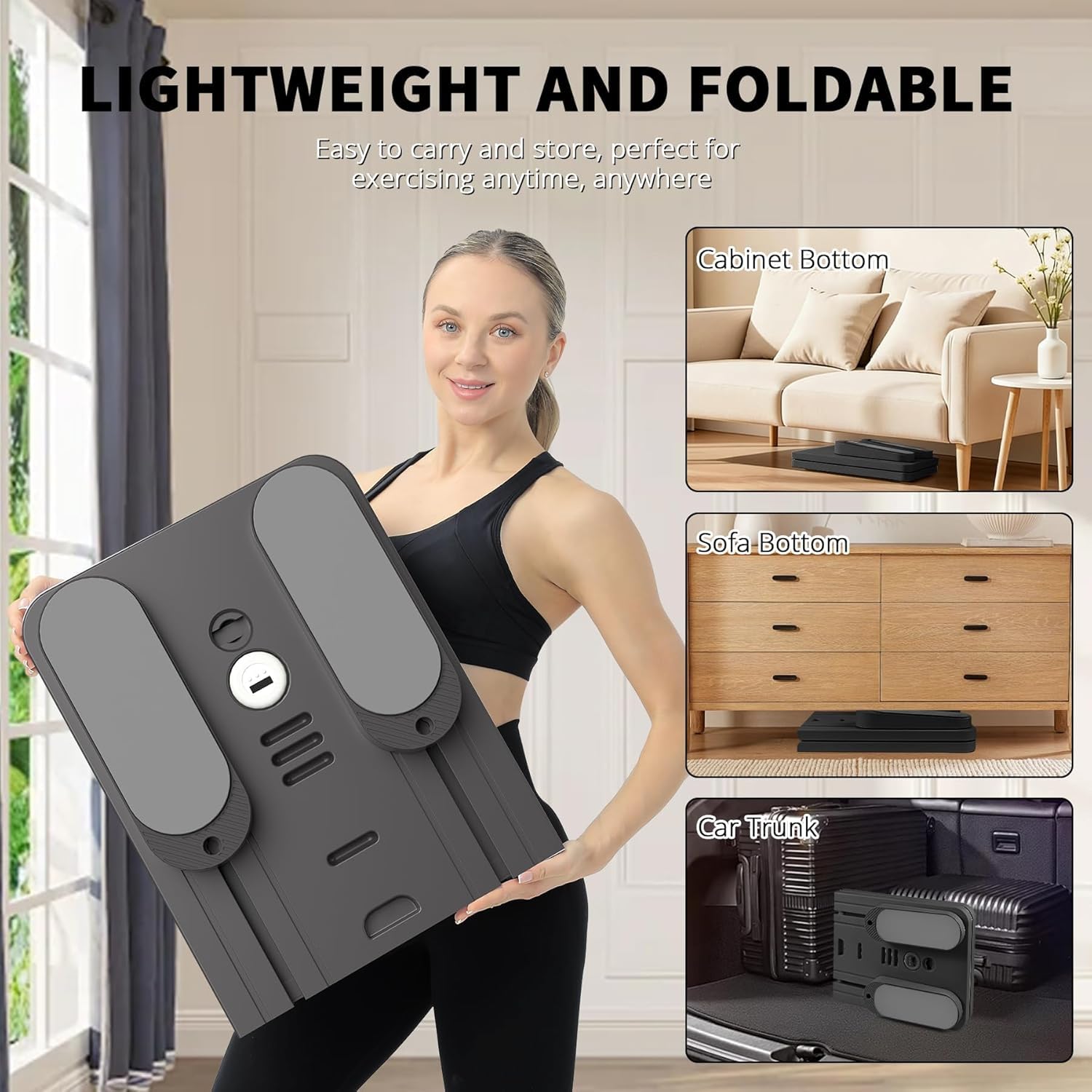 Pilates Board Für Zuhause(inkl. 5er-Set Widerstandsbänder) Faltbares Multifunktionales Reformer Board, Extra Stabile Konstruktion Mit Automatischem Rückprall, für Kern- und Bauchmuskeltraining