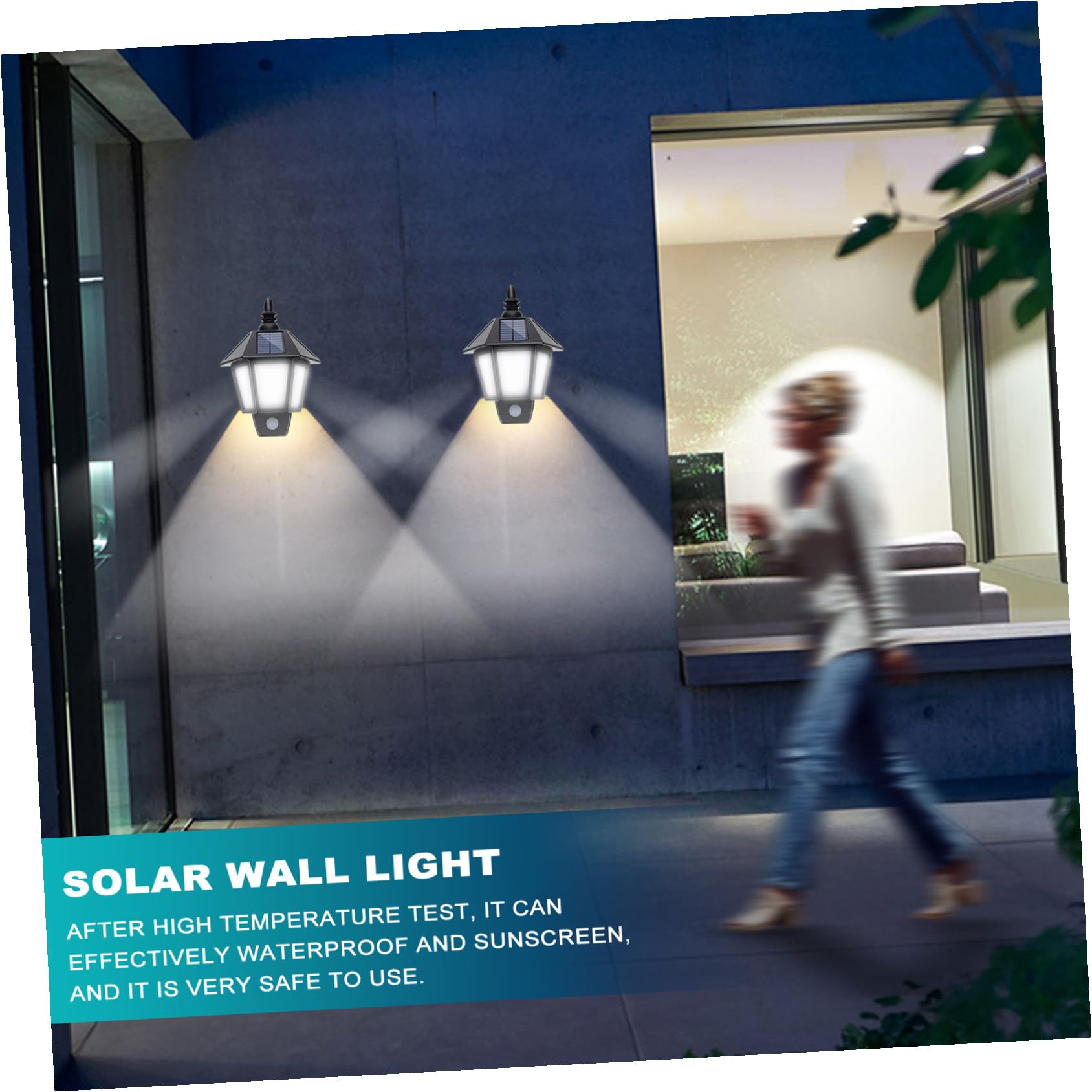 Toddmomy Solar Wandleuchte Mit Bewegungssensor Led Solarlicht Für Garten Und Terrasse Wetterfest Einfache Montage Schwarze Außendeckenlampe