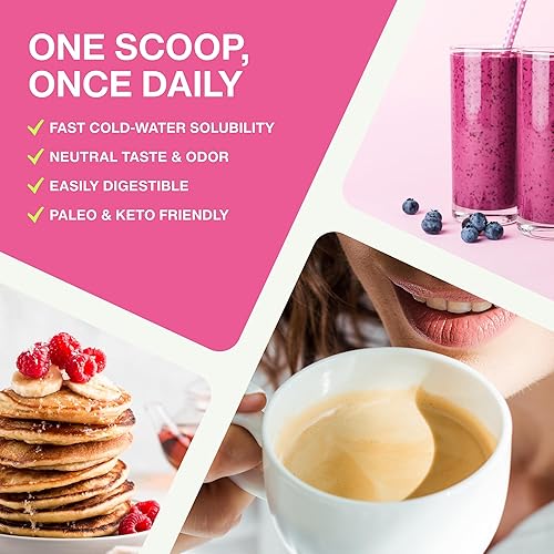 Miniatura 4 de Advanced Collagen Peptides Powder for Women - Ácido hialurónico, biotina y vitamina C, proteína hidrolizada para el cabello, la piel, las uñas y las