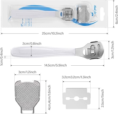 Miniatura 2 de Juego de 52 piezas de removedor de callos, 50 cuchillas de repuesto, 1 removedor de callos de acero inoxidable y 1 cabeza de lima para pies.