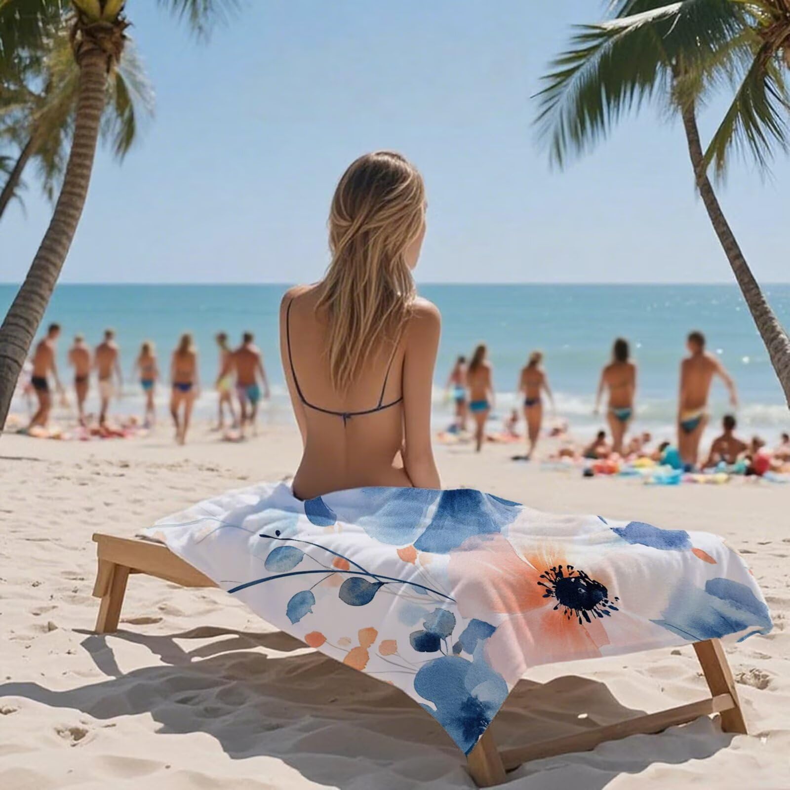 Ręcznik plażowy białe ręczniki plażowe dla dorosłych 220 x 100 cm kwiat ręcznik z mikrofibry ręcznik kąpielowy bez piasku, chłonny szybkoschnący lekkie akcesoria plażowe do pływania, jogi, biwakowania