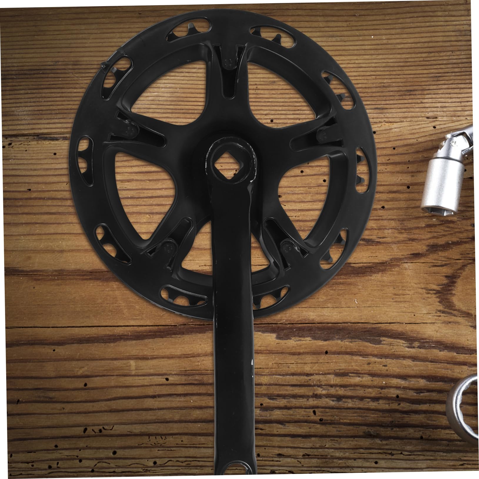 BESPORTBLE Set di Guarnitura Bici in Acciaio Nero Fori di Precisione e Corona Sostituibile, Accessorio Robusto per Riparazione e Manutenzione Bike