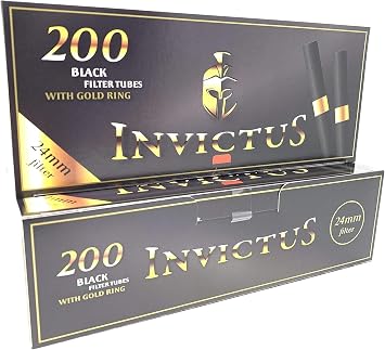 Black Empty Regular 24mm Filter Tubes with Golden Ring - 400 Tubes