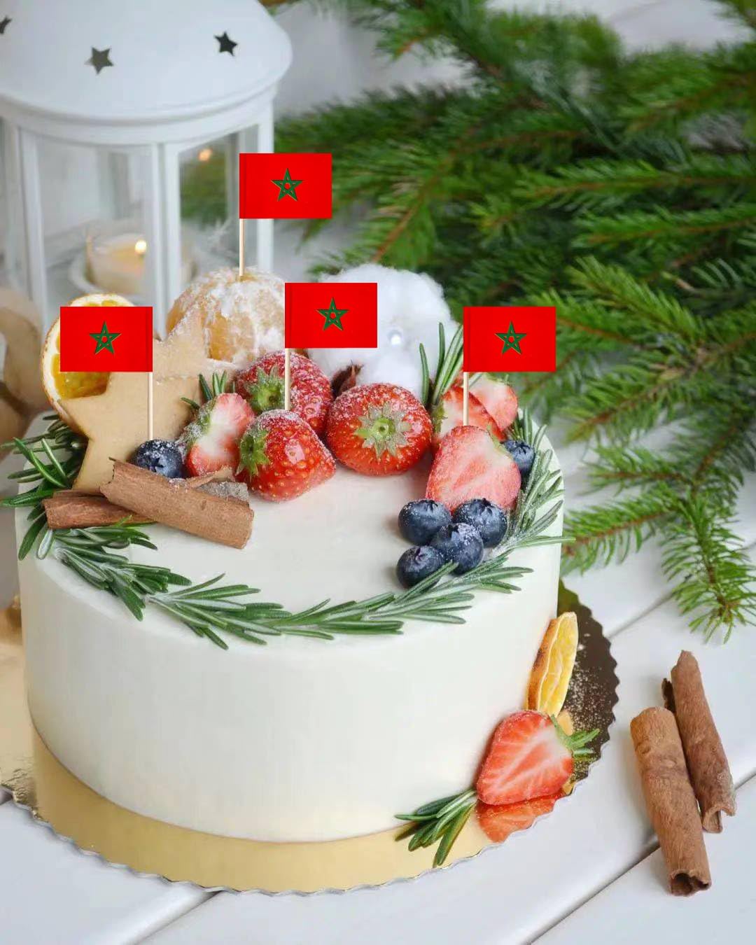 stidsds 100 Pcs Morocco Flag Morocco Toothpick Flags Mini Small Moroccans Cupcake Toppers Stick Flags Banner Party Cocktail Fruit Decoration - Image 7