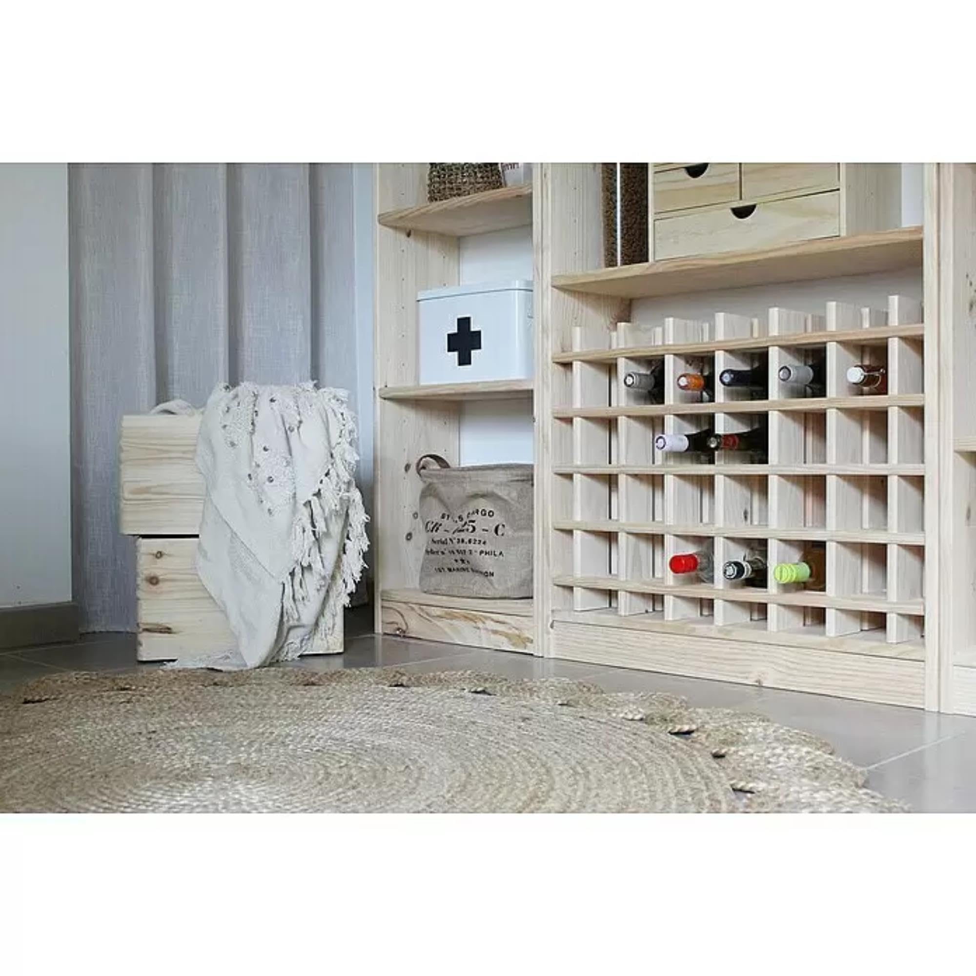 Botellero Modular para 24 Botellas en Madera 75,9x22x54,5cm