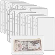 UMSICHT 25PCS A6 Binder Pockets with No Zippers, Zipless Budget Envelopes for the Cash System, A6 Binder Pouch for 6 Ring Binder, Money Folder Organizer, Clear PVC Savings Challenges Envelopes, 25PCS.