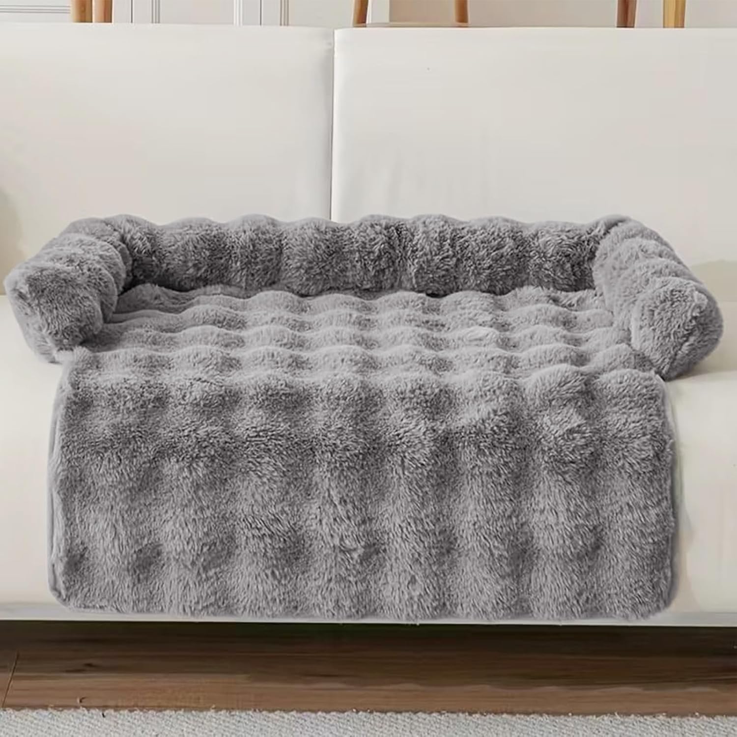 Dog Bed for Couch - Raised Edge Furniture Protector with Soft Plush Material, Calming Dog Bed for Home Kitchen Living Room Nursery Apartment Daily Rest, Comfortable Design