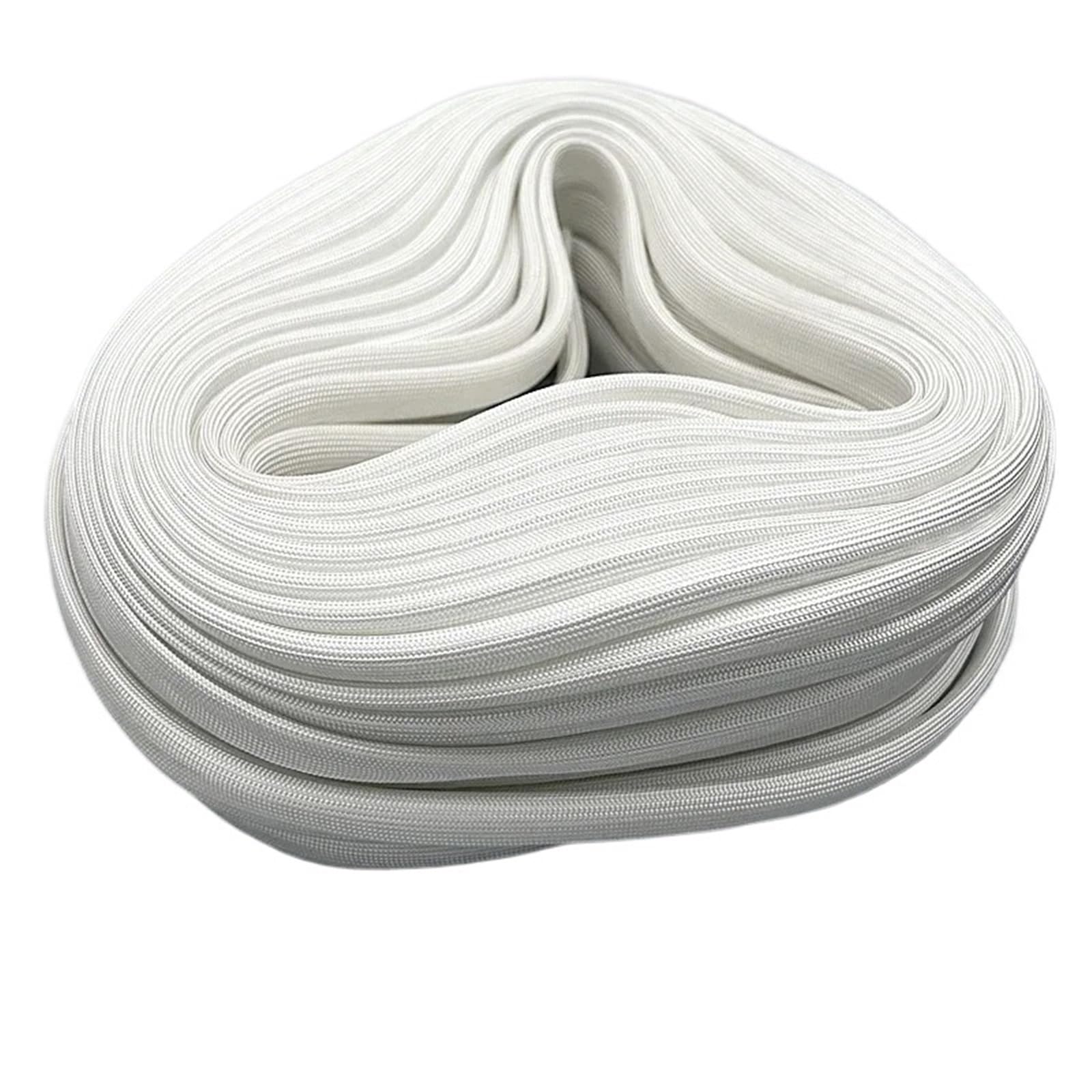 Kabelkanal Kabelhülle Geflechtschlauch Widerstandsfähig Flexibel Leicht Für Hause(White,20mm,5M)