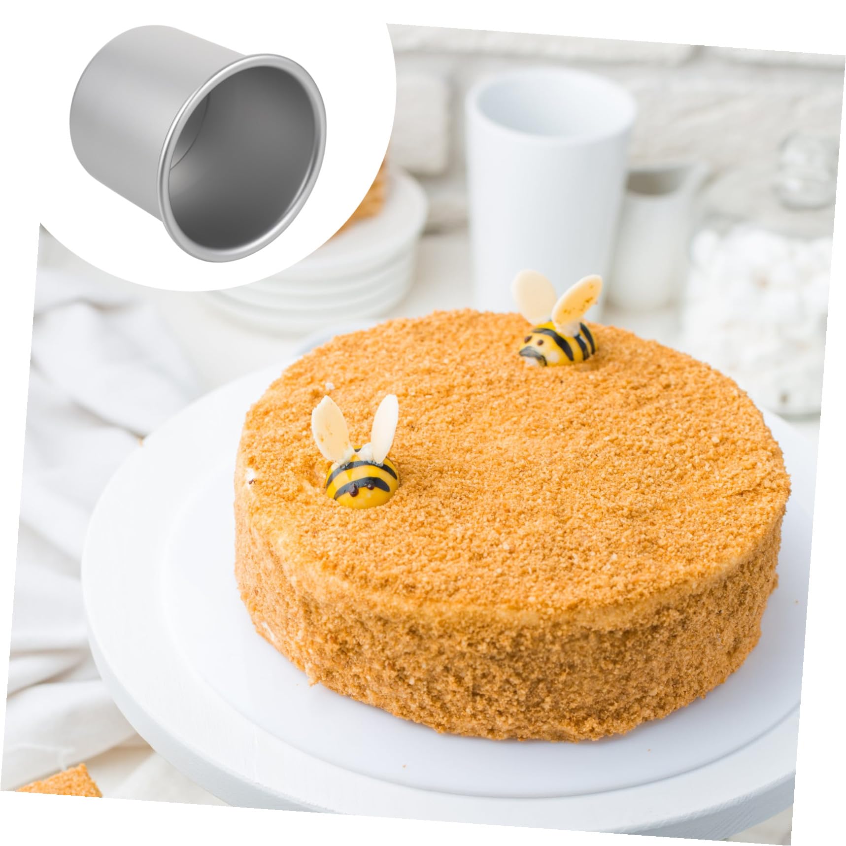Abaodam 3pièces Moule à Gâteau Élevé Inoxydable Résistant Et Antiadhésif Pour Desserts Maison Pour Célébrations Et Repas Famille
