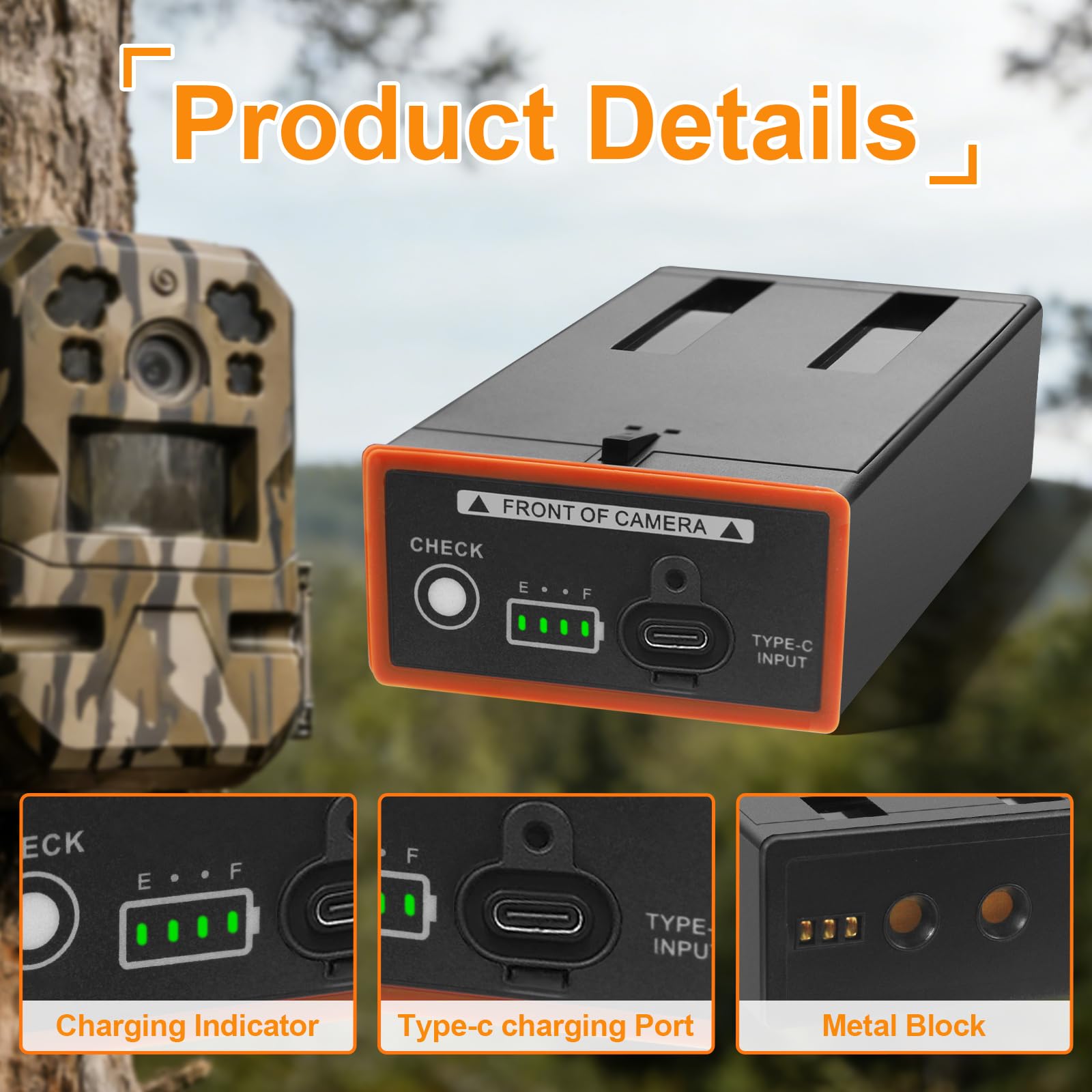 Lot de 2 Piles MMA-EM8 Batteria per Moultrie Edge, Edge Pro, Edge 2 10.8V | Compatibile con Edge 2 Pro，cavo di tipo C incluso, ricaricabile, protezione integrata. Adatto all'uso all'aperto.