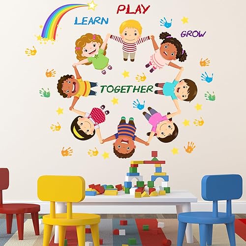 Miniatura 11 de Calcomanías de pared de libros de lectura, calcomanías de pared con cita inspiradora, arte educativo de pared y murales para habitación de niños