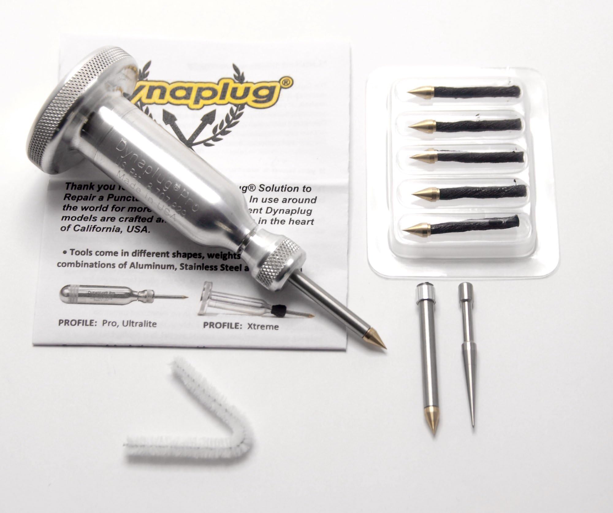 DYNAPLUG New Pro Xtreme stainless steel tubeless tyre puncture repair kit for motorcyles and cars