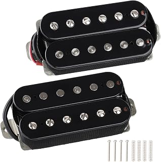 LIEKE Electric Guitar Pickup Alnico 5 Humbucker Pickups Set Double Coil Pickups (Black)