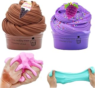 Super Clay Slime DIY Soft & Squishy Clay Scented Slime Sensory Clays, Butter Kit for Girls, Non Sticky Slimes Stress Relief Toy, Party Favors and Birthday Gifts for Boys and Girls (2PC-B)