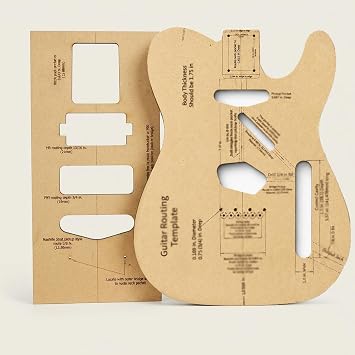 T-Style Guitar Body Routing Template Guide Kit, Precision Cut 1/4" MDF Tools for DIY Electric Guitar Building