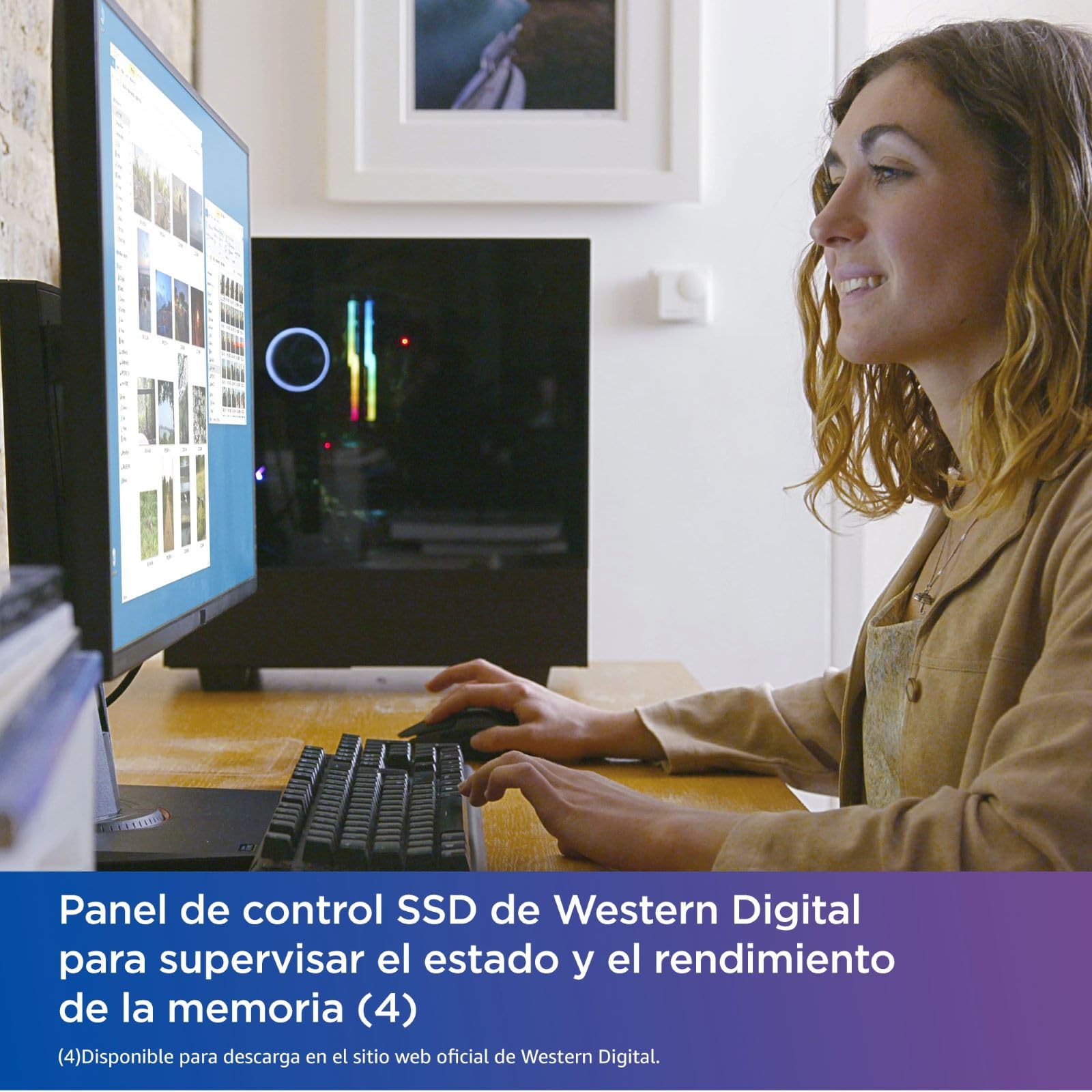 WD Blue SN580 500GB, M.2 NVMe SSD, PCIe Gen4 x4, con hasta 4.000 MB/s de velocidad de lectura.