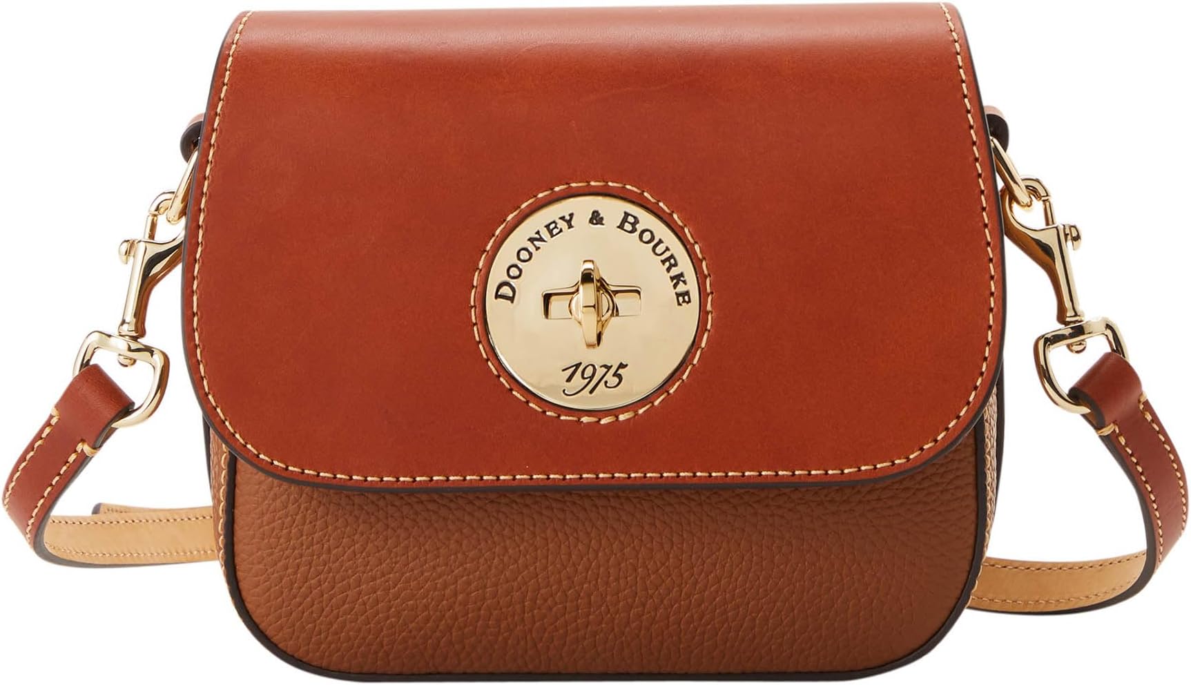 Handbag, Pebble Turnlock Flap Saddle