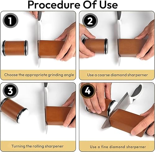 Miniatura 5 de Kit de afilador de cuchillos rodantes - Kit de afilador de cuchillos con doble grano 4001000 y ángulos de 15 y 20, bordes afilados, afilador