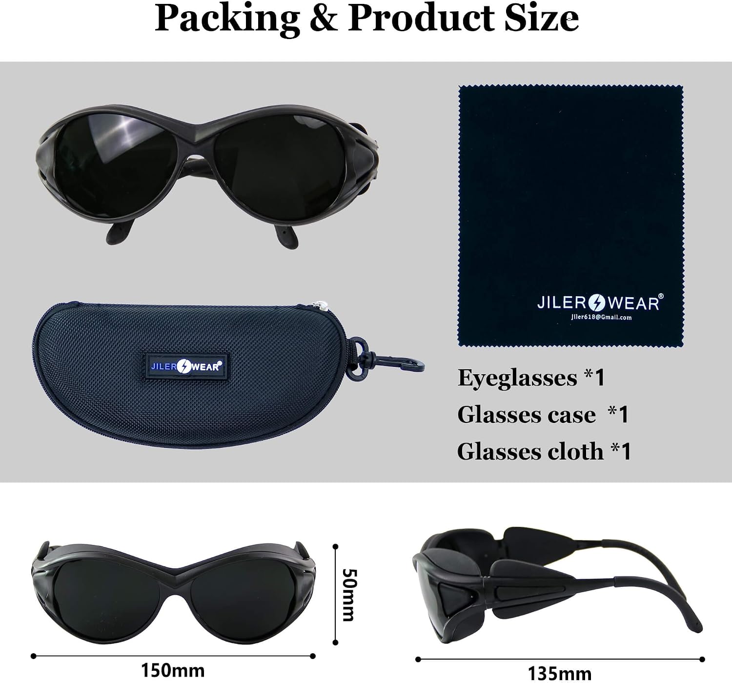 Professional Red Light Therapy Glasses for Eye Protection - Infrared Goggles, LED Red & Blue Light Therapy, Portable Eye Care
