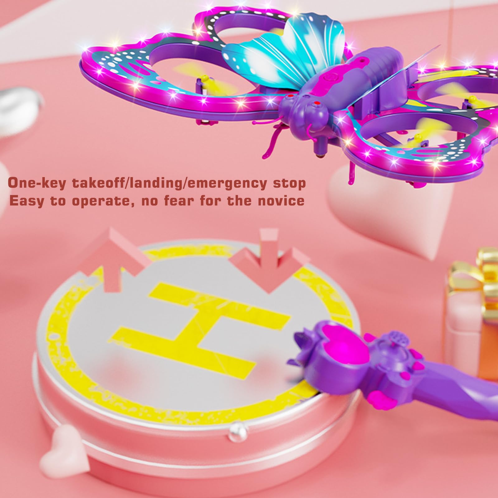 Goolsky Mini Drone per Bambini e Principianti, Drone Giocattolo Telecomandato da 2,4 GHz con Hovering Automatico, Luce LED, modalità Senza Testa, Quadricottero Telecomandato per Ragazzi e Ragazze