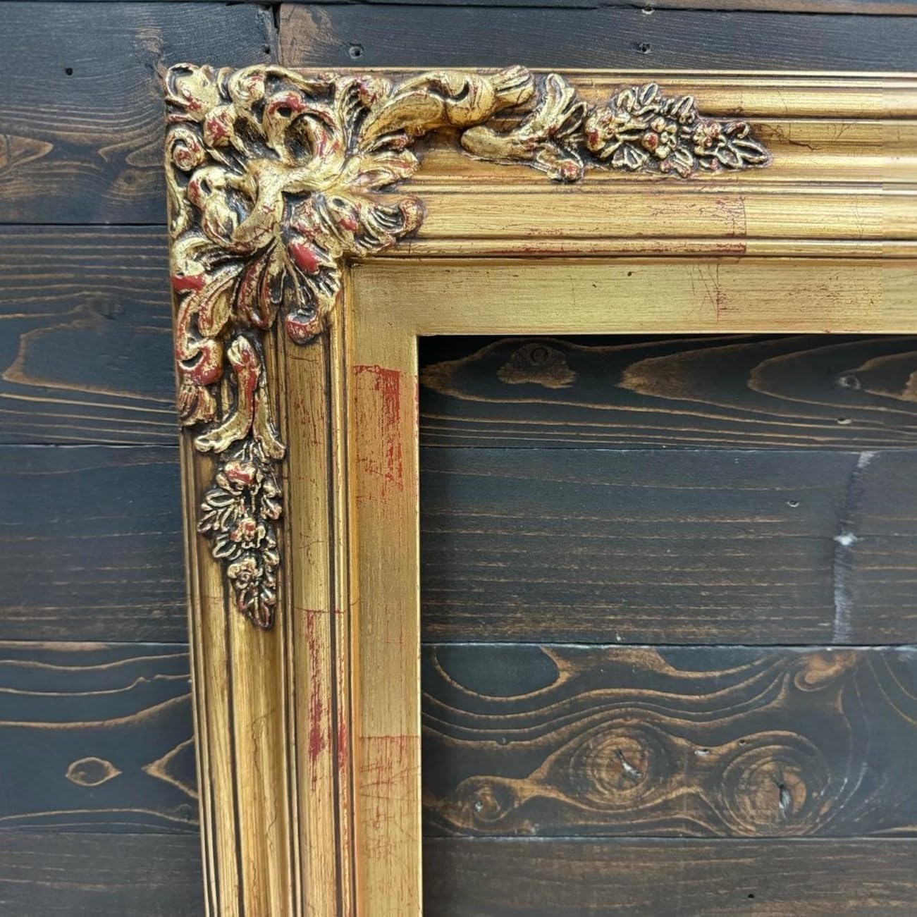 32, 43 & 50 inch Handmade wood ornate TV Frame for Samsung The Frame TV. Antique Gold Leaf (not for use with other models) (43 INCH)