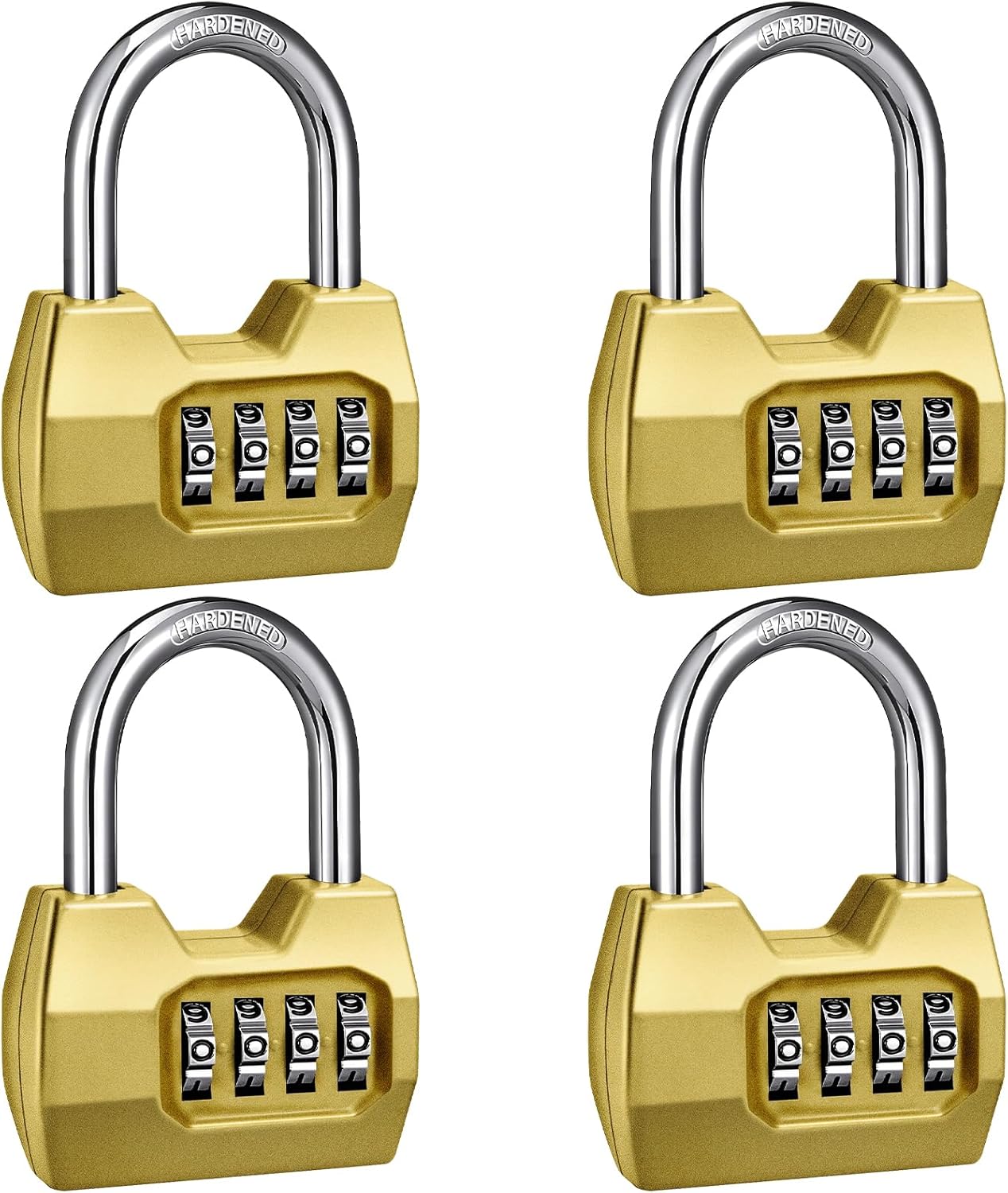1 Pack disecu 4-Digit Combination Lock, Waterproof Outdoor Padlock for School Gym Locker, Fence, Gate, Shed, Storage Unit (Azury)