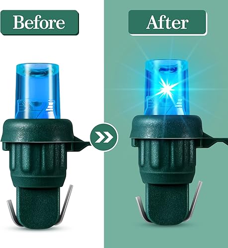 Miniatura 5 de Tira de luces LED de 0.197in de Navidad, bombillas de repuesto LED de gran angular, juego de luces LED para interiores y exteriores, decoración del