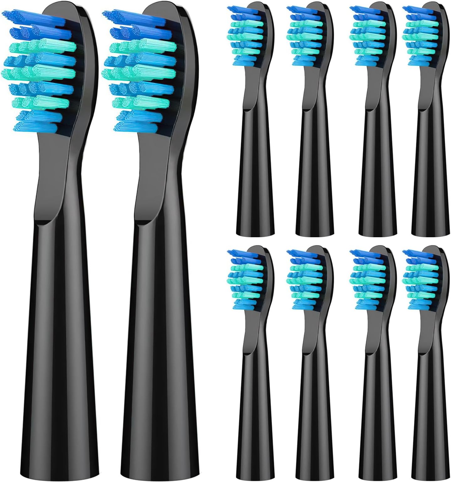 Toothbrush Replacement Heads Compatible with Bitvae D2 Electric Toothbrush, Sonic Electric Toothbrush Heads for Bitvae D2, 10 Pack, Medium, Black