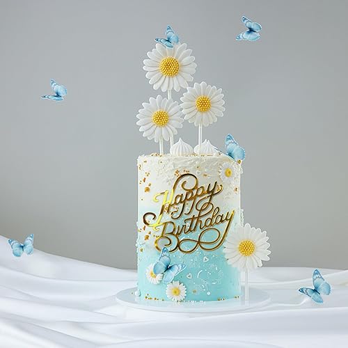 Miniatura 7 de 40 adornos acrílicos para tartas de cumpleaños con 10 estilos, 4 colores para fiestas de cumpleaños, pasteles, postres, pasteles