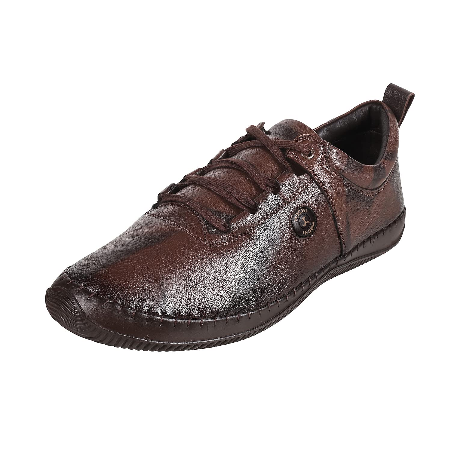 Mochi Mens Brown Soft Leather Finish Lace Up Stylish Sneakers UK/8 EU/42 (71-8655) (B0B3J87WC4) Amazon Price History, Amazon Price Tracker