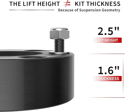 Miniatura 6 de Kit de elevación de nivelación de 2.5 pulgadas compatible con Ram 1500 4WD 2006-2024, Dakota 2WD 2005-2011, kit de elevación de nivelación,