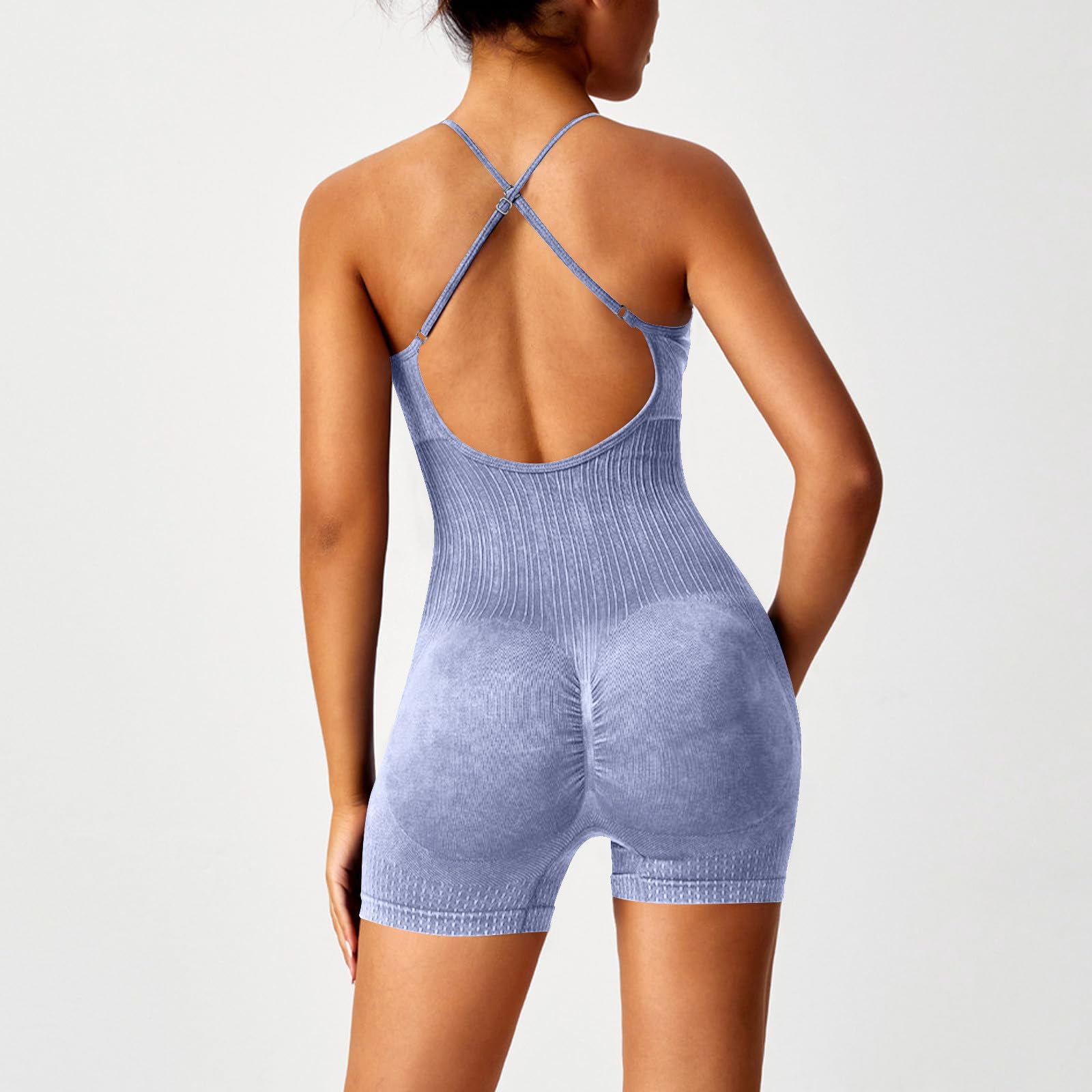 Mono Corto Deportivo Mujer sin Costuras Jumpsuit sin Mangas Verano Mono Sexy Elástico Body Overol Monos de Una Sola Pieza Ropa Deportiva Gimnasio Yoga Fitness Romper