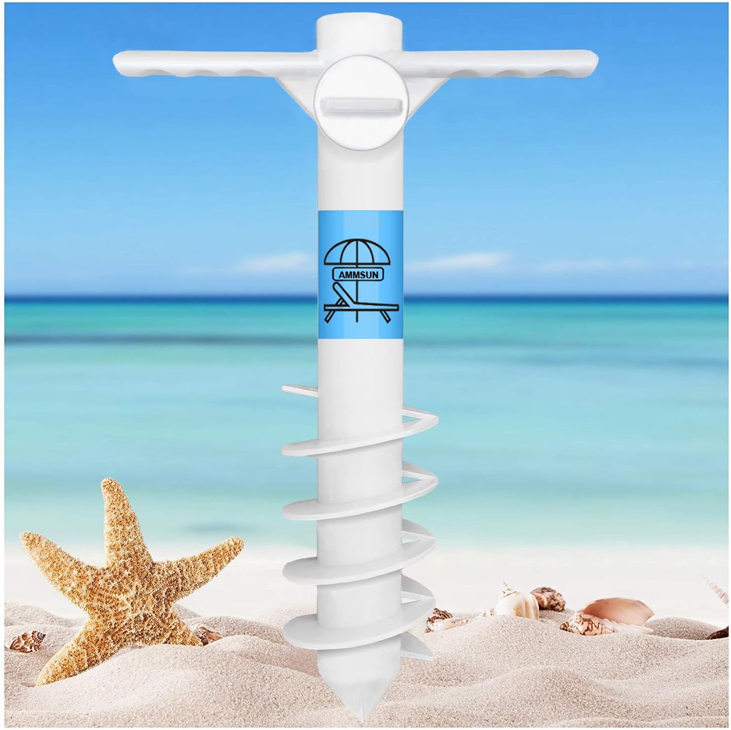 AMMSUN Beach Umbrella Sand Anchor Heavy Duty