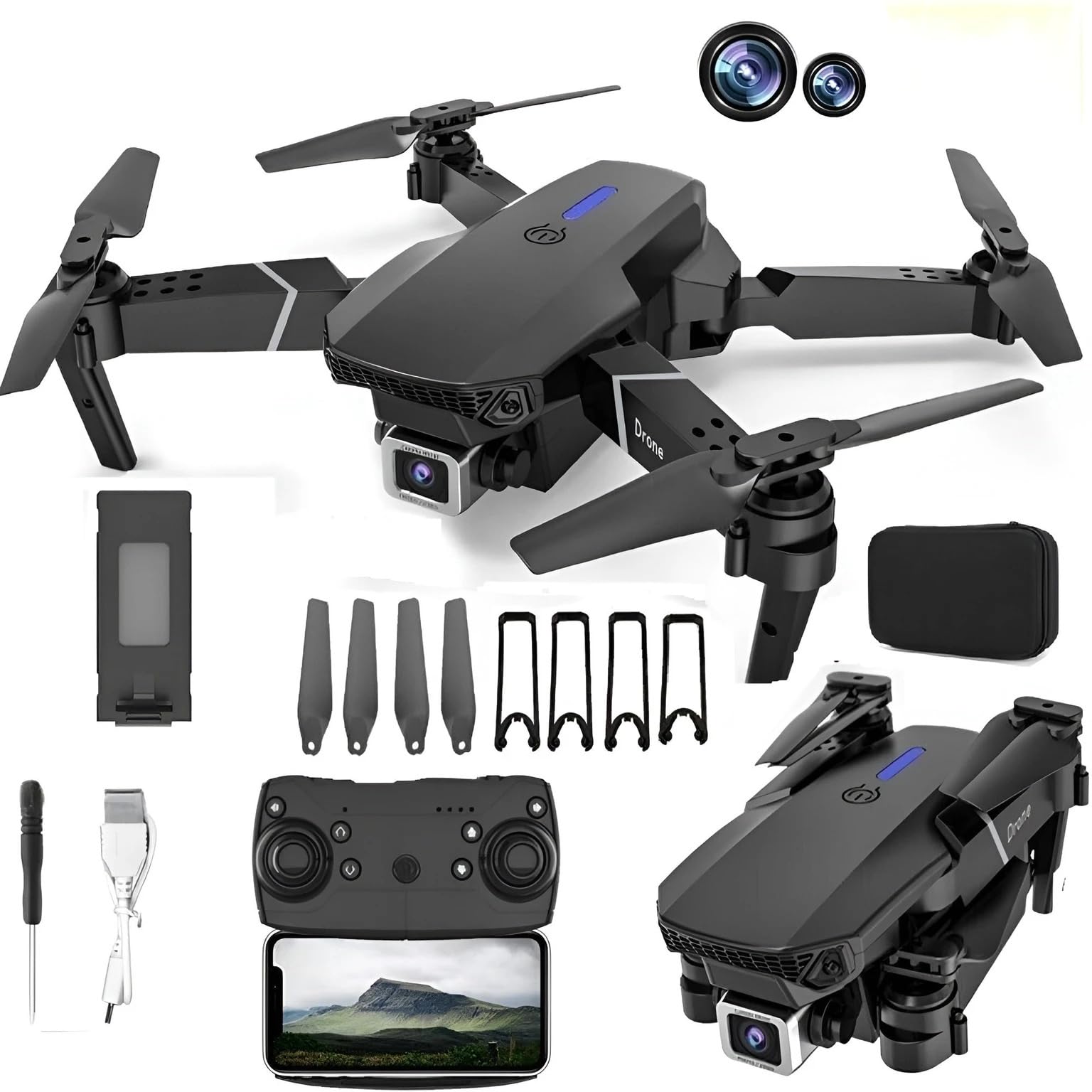 Foldable Drone with 4K HD Dual Camera, Altitude Hold | App Control, Gesture Photo Capture, One-Key Takeoff, Beginner Friendly, Carrying Case Included-image-6