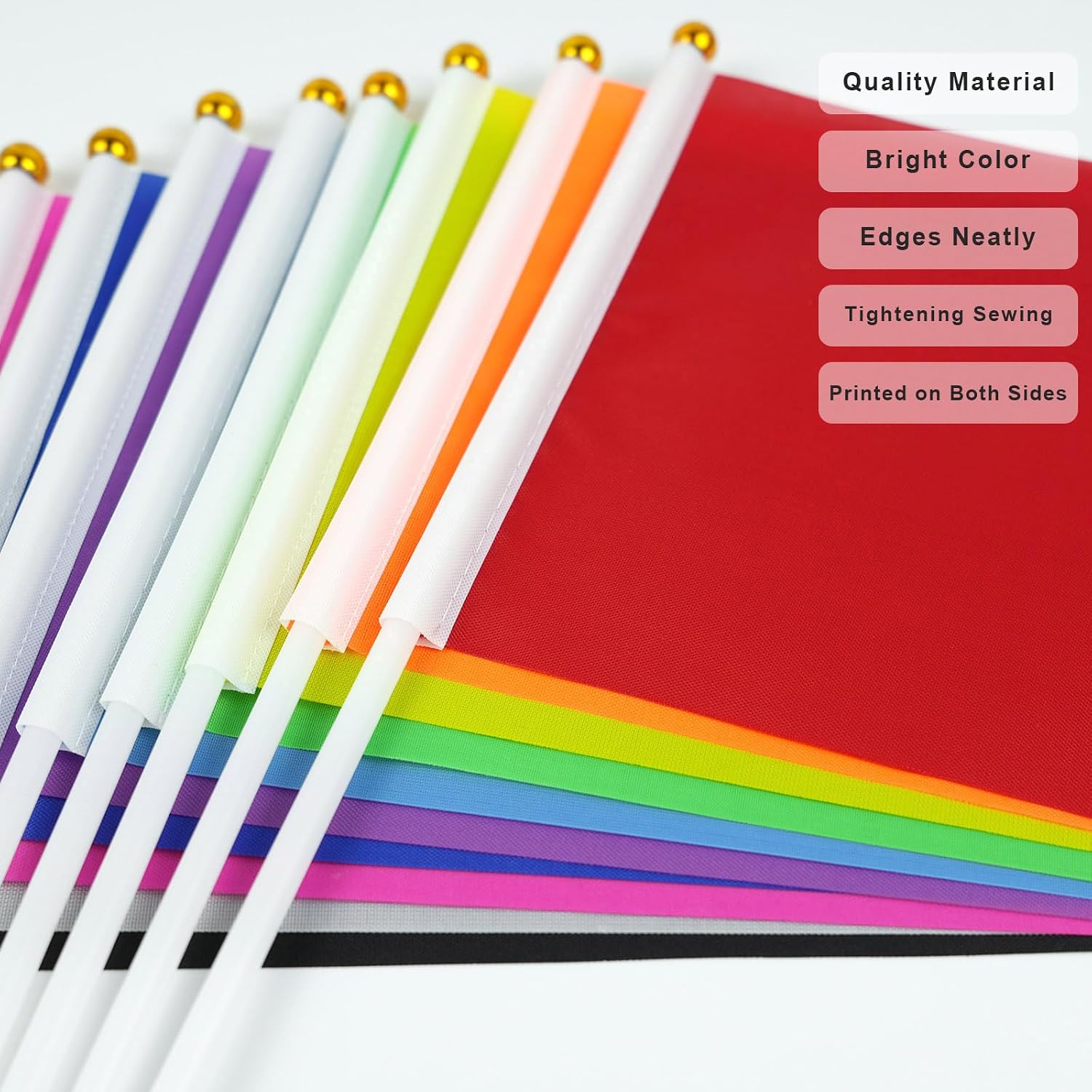 PTEROSAUR 50 Pack Martinique Handheld Flag, 5.5x8.2 Inch Martinique Hand Held Stick Waving Small Flags (50) image 4