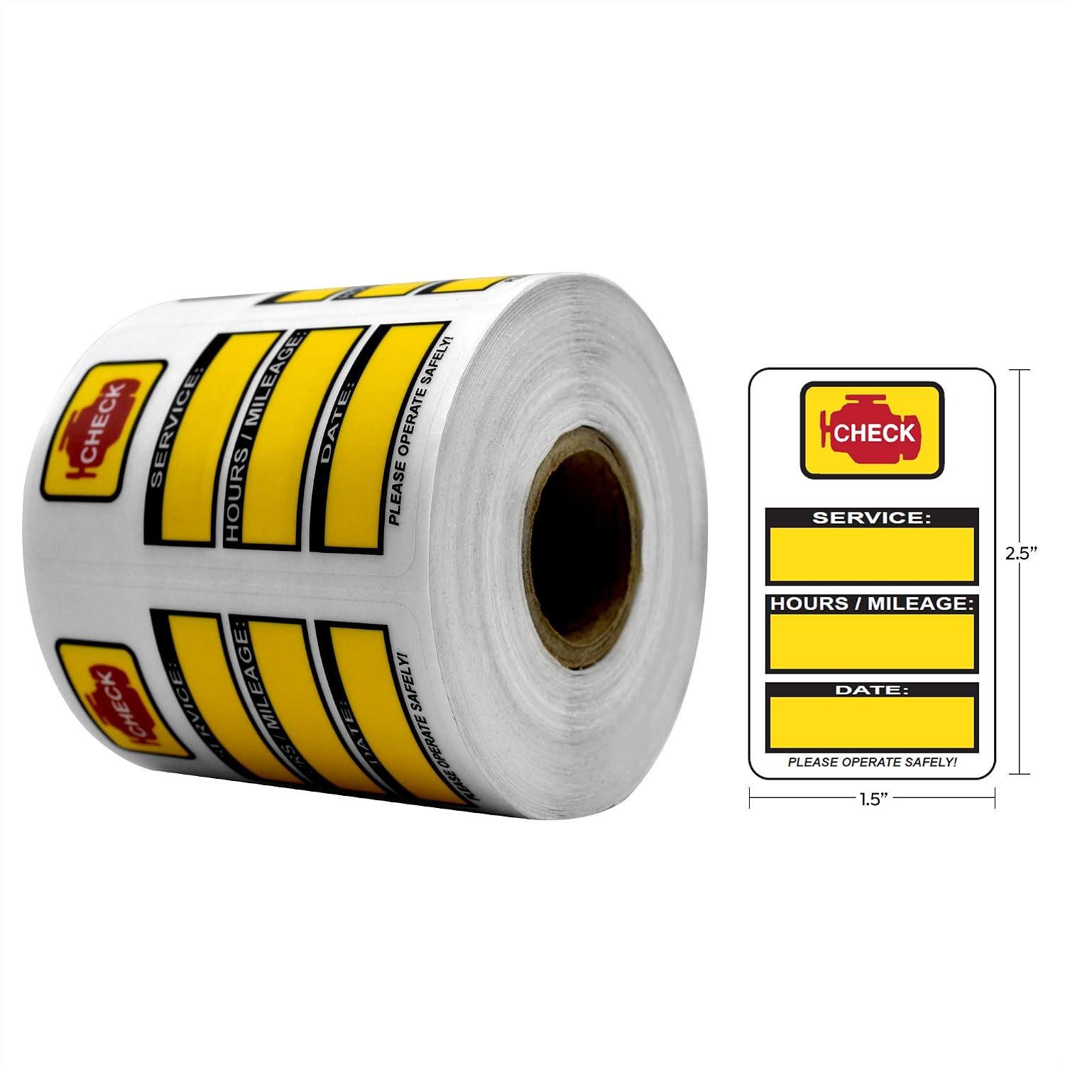Fleet Service, Next Service Due Reminder Stickers, Handwritten, Ultra Removable, 500 Count