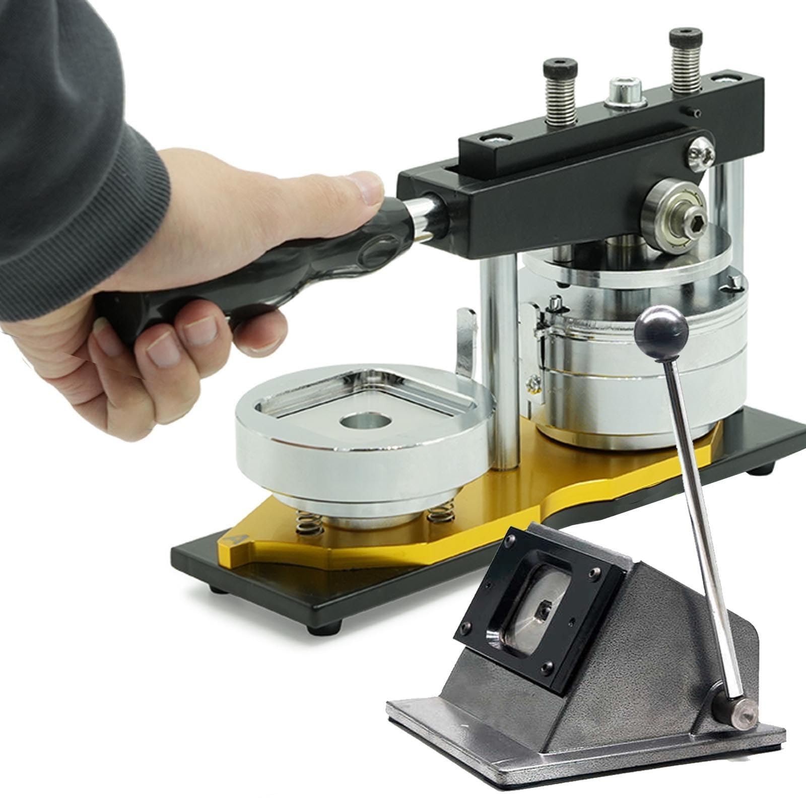 MYUYEE Badge Maker Machine,Pro Badge Machine Button Maker 50 * 50Mm,Diy Square Badge Making Machine+Handling Cutter+100*Consumables,Craft Kit For Homemade Fridge Magnets,Custom