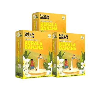 TOTS AND MOMS Calcium Rich Raw Kerala Banana Powder For Kids 200G-No Salt No Sugar-Healthy Weight Gaining Food-No Preservatives 100% Natural Immune Booster|Pack Of 3