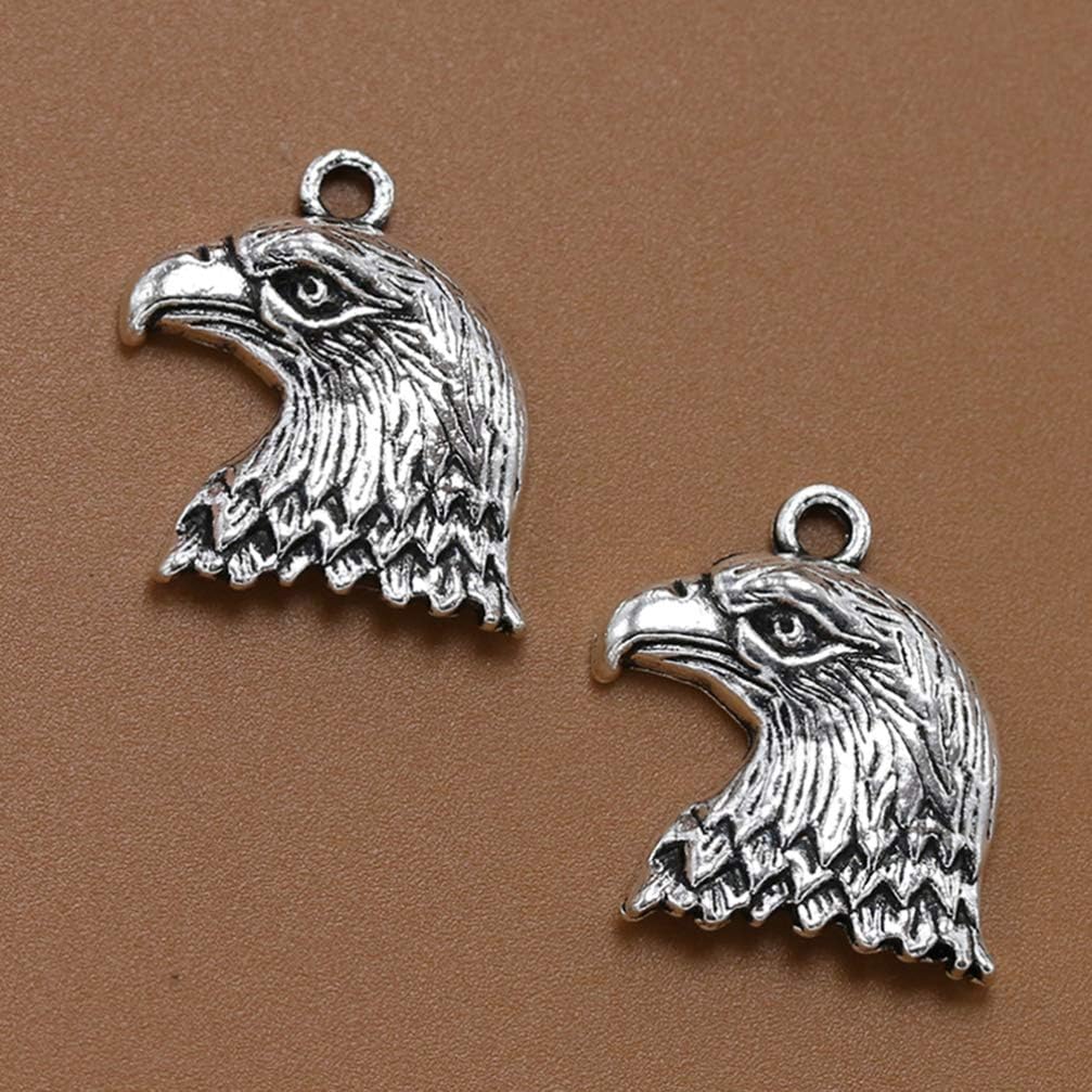 TENDYCOCO Antique Alloy Eagle Head Pendant Charms for Jewelry Making Diy Necklace Bracelet Accessories 0.86 Inch Lightweight Craft Supplies image 5