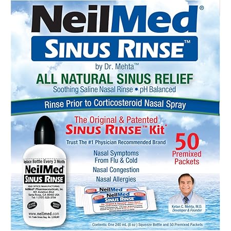 NeilMed SinuRinse/50 Sachets Kit Including Easy Squeeze Bottle