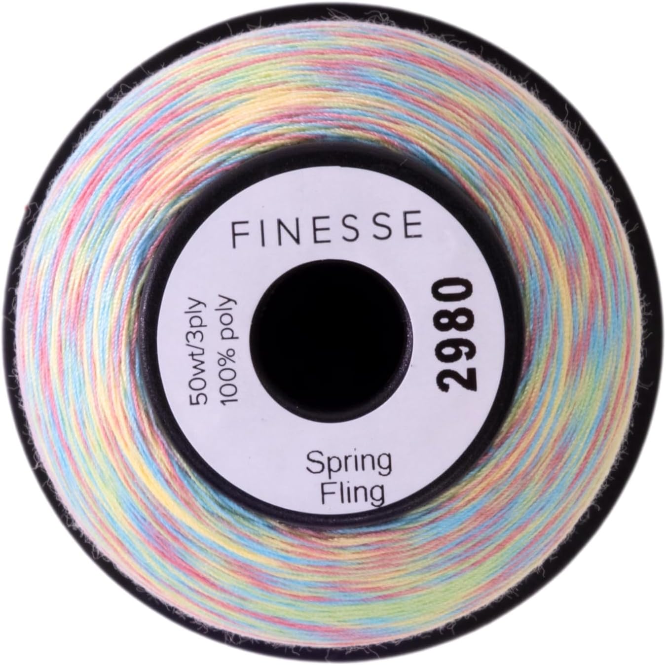 Finesse Variegated Thread | 100% Polyester, 3ply, 50wt | 1100yds Stackable Thread Cones for Quilting and Sewing… (Spring Fling)